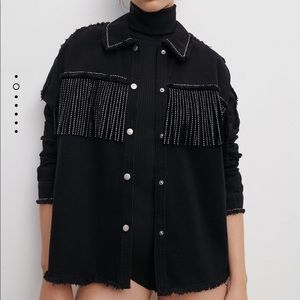 SHINY FRINGE JACKET | ZARA